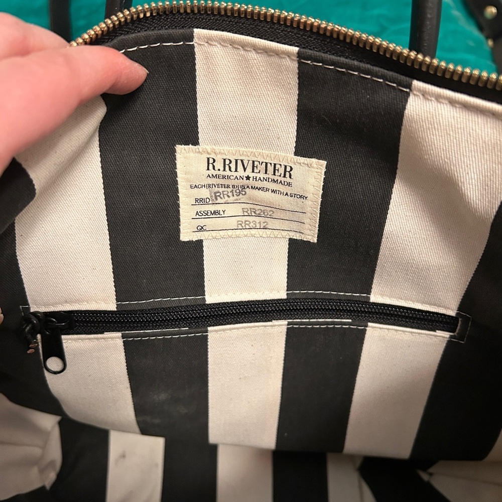 R. Riveter Otto Cream Nylon and Leather Bag - Picture 5 of 11